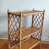 Blond rattan shelf