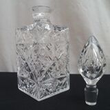 A molded Crystal whiskey decanter