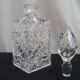 A molded Crystal whiskey decanter