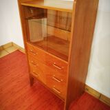 Bibliothèque commode vitrée vintage