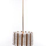 Vintage crystal ice glass round chandelier by Kaiser Leuchten, 60s