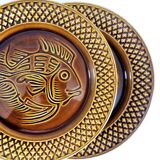 Assiettes poisson art déco par la faïencerie Digoin Sarreguemines