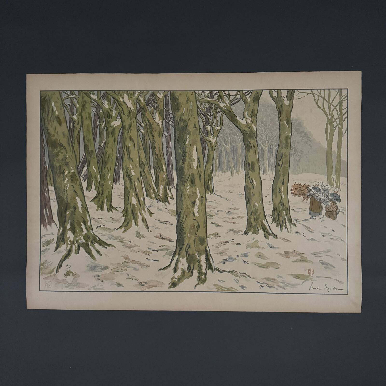 Lithograph by Henri Rivière The Aspects of Nature The Wood, Winter