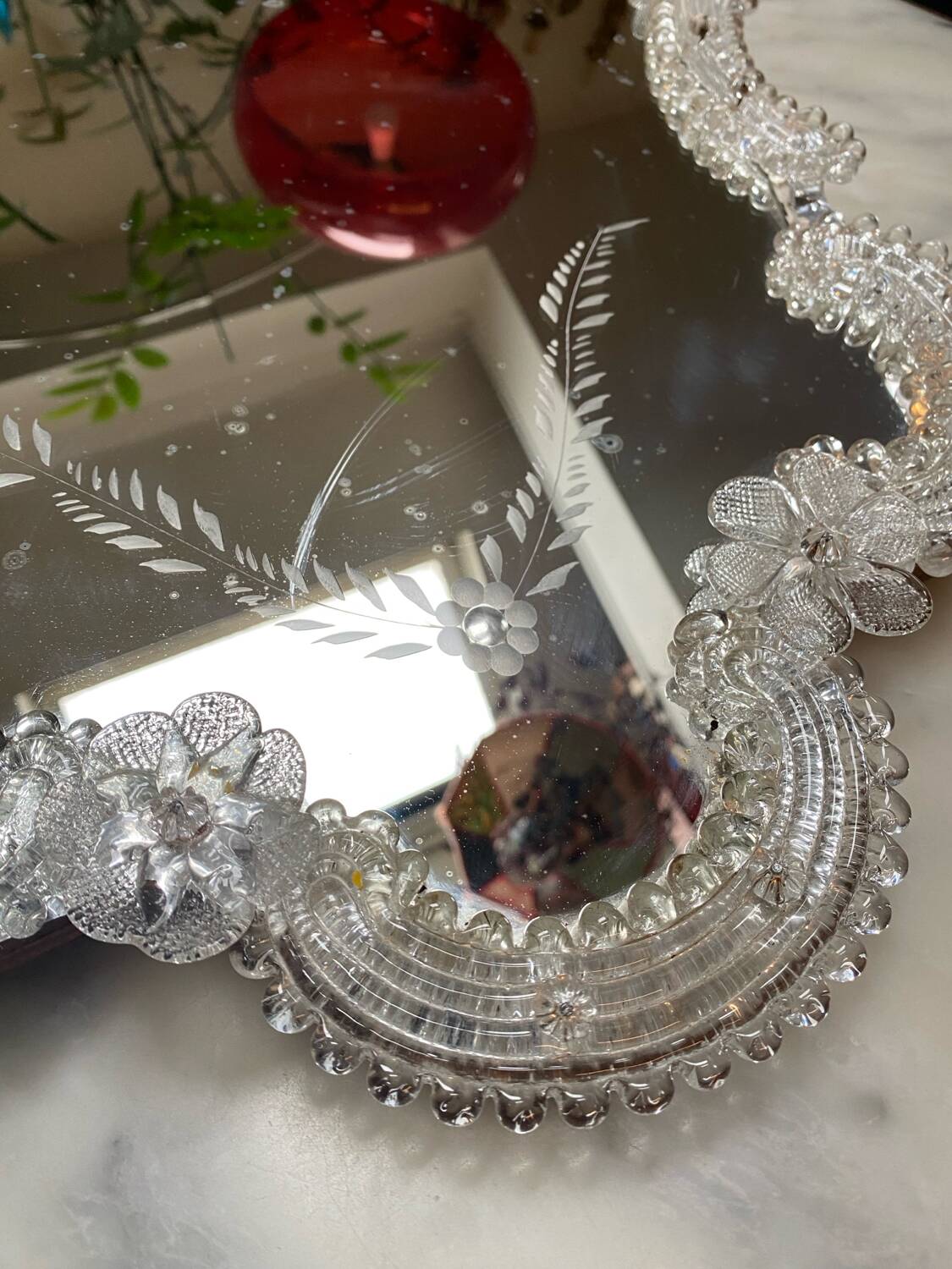 Large Venetian mirror Murano glass