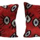 Set of 2 vintage ikat cushion covers 61x41 cm