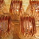 7 vintage pink water glasses