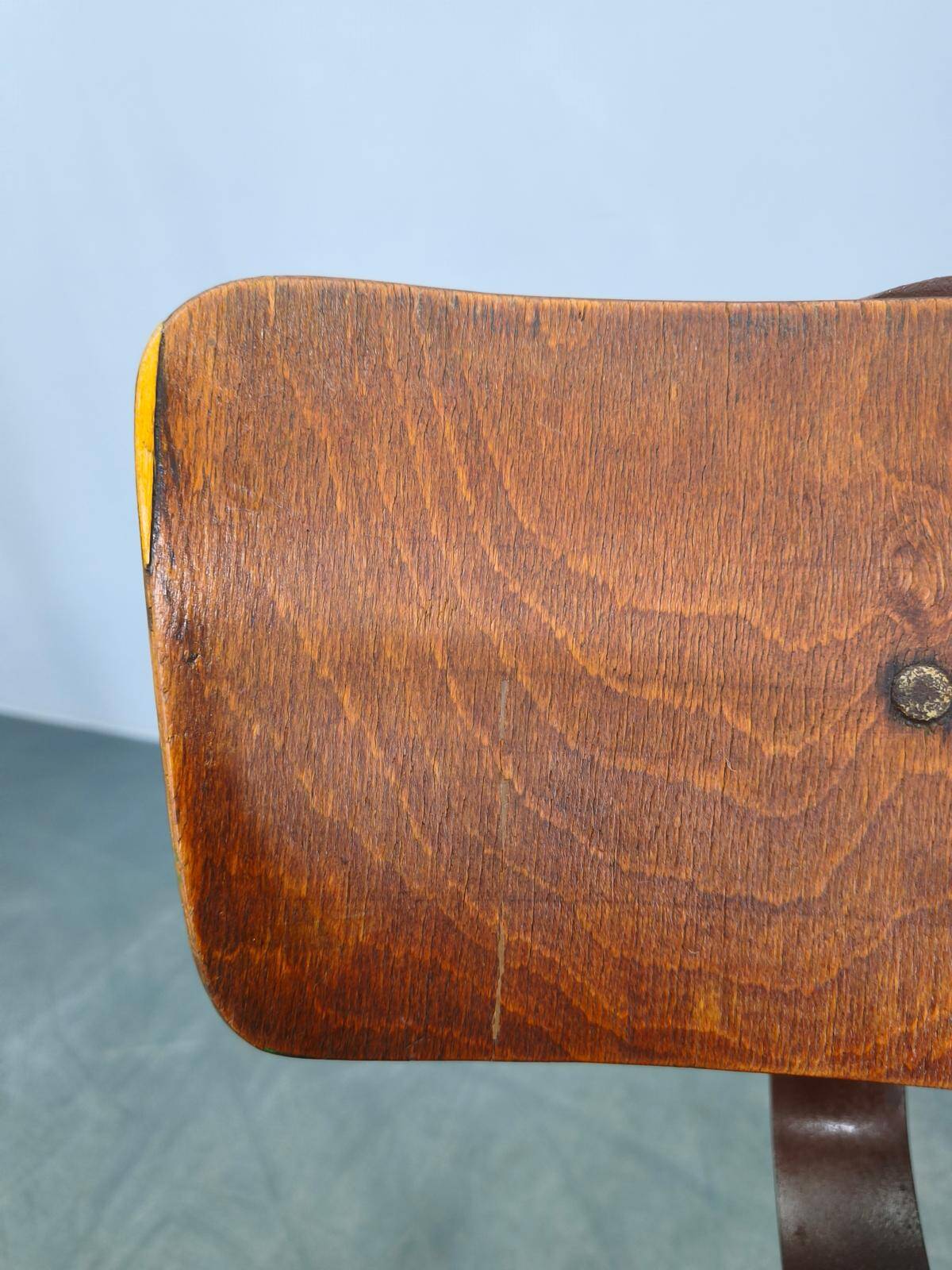 1930s Industrial Adjustable Swivel Chair with Leather Seat