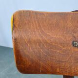 1930s Industrial Adjustable Swivel Chair with Leather Seat