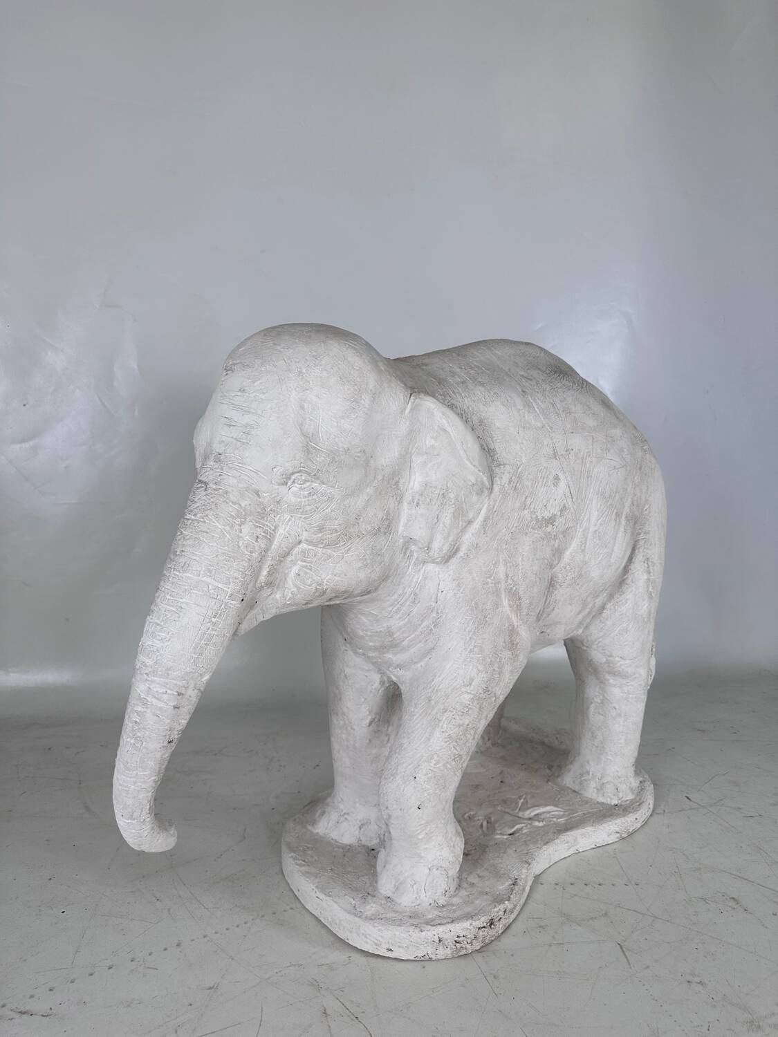 Large plaster elephant sculpture