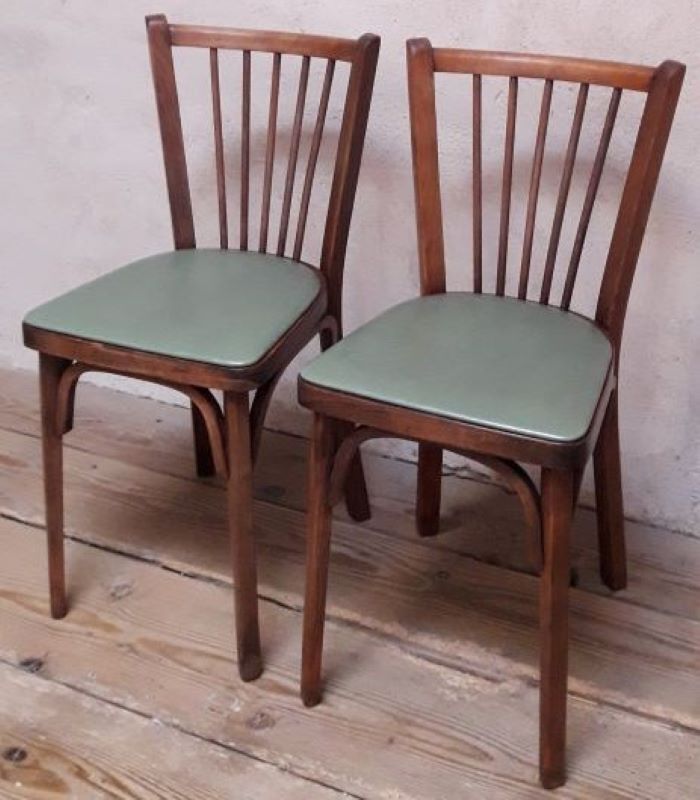 Pair of Baumann bistro chairs n°12