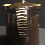 Pitcher covered glazed terracotta alsace Soufflenheim XXth
