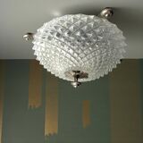 Glass round flush mount ceiling or wall light