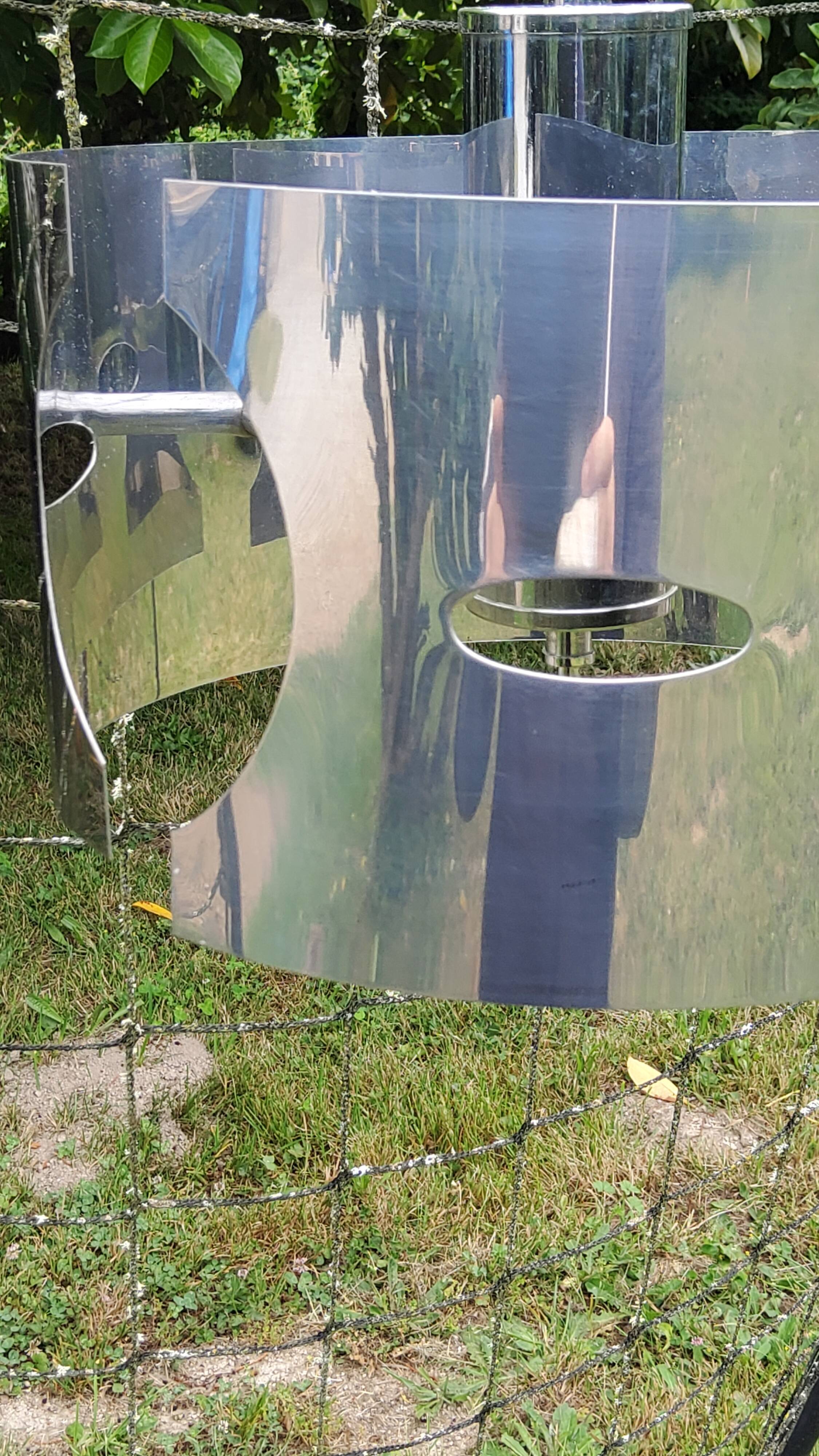 Design chandelier of the 70s in chromed metal