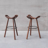 Brutalist mid-century 'Marbella' bar stool (up to 8 available)