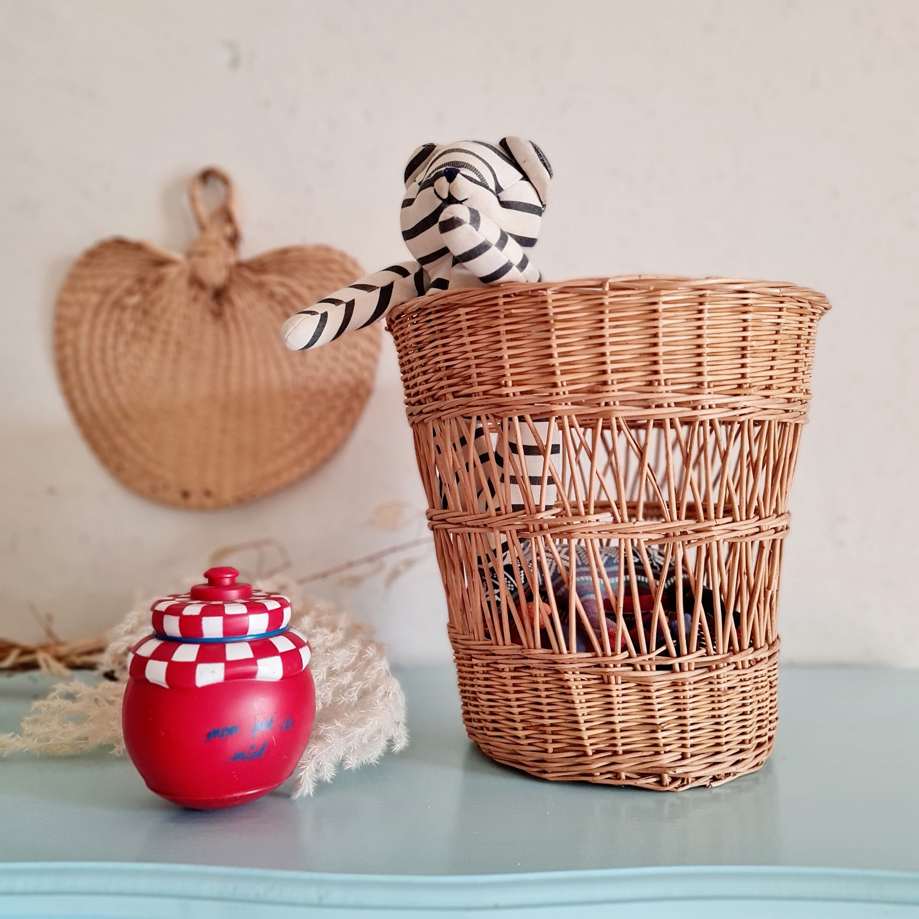 Old rattan basket or basket