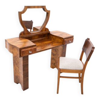 Art Deco dressing table with chair.