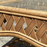 Rectangular coffee table, bamboo, rattan and wicker, vintage, 60s