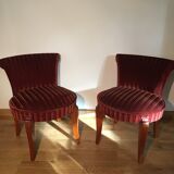 Pair of vintage velvet armchairs from the 80s