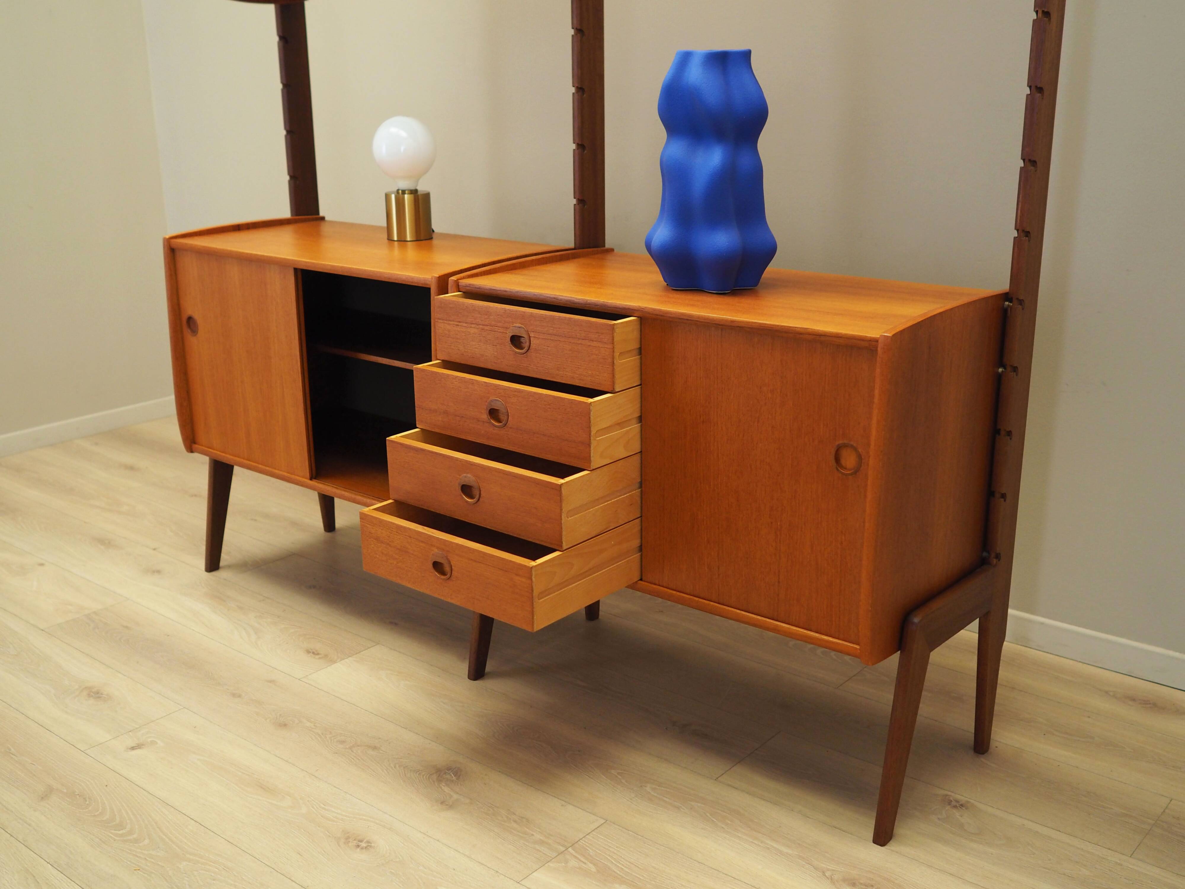 Teak system bookcase, Norwegian design, 1960s, production: Blindheim Mobelf