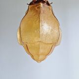Art Deco pendant light in amber crackled glass, 1920s-30s
