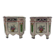 Pair of onion pots Samson 19th century Polychrome earthenware Strasbourg style Antique cache pots