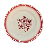 Digoin Sarreguemine red plate