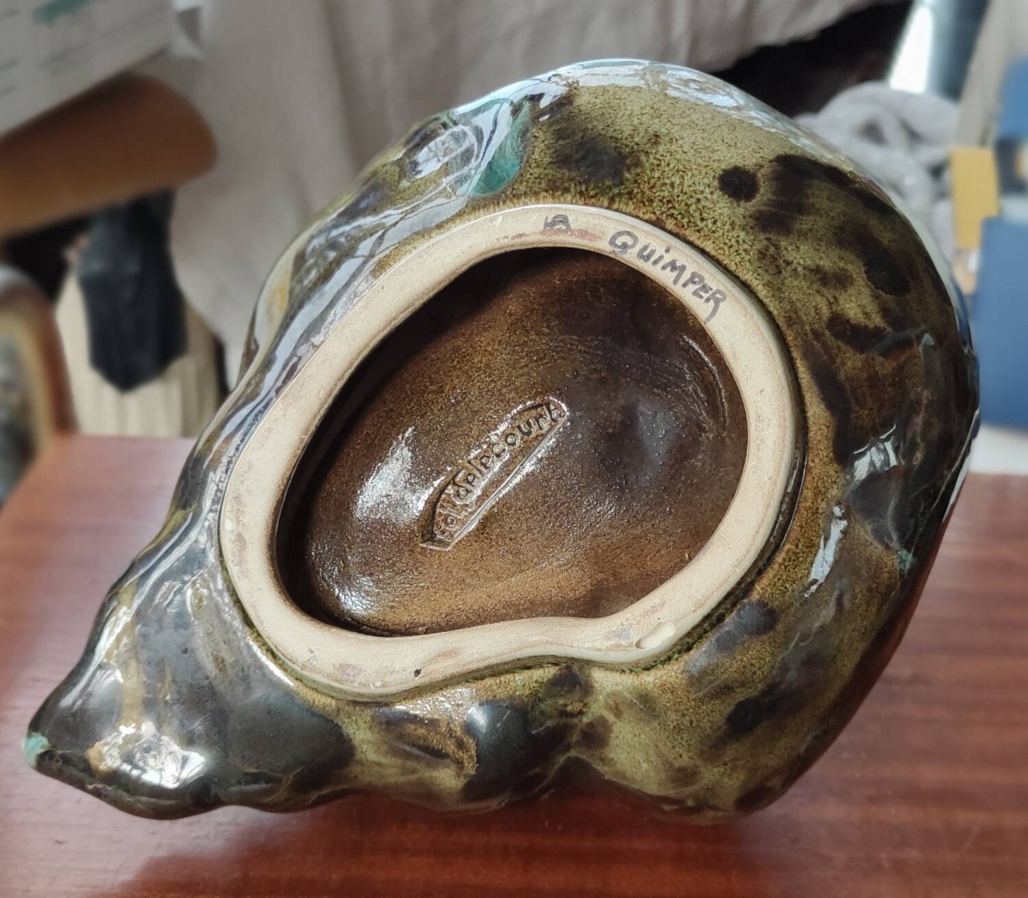 Empty Shell Pocket Ceramic Earthenware HB Quimper Bel Delecourt