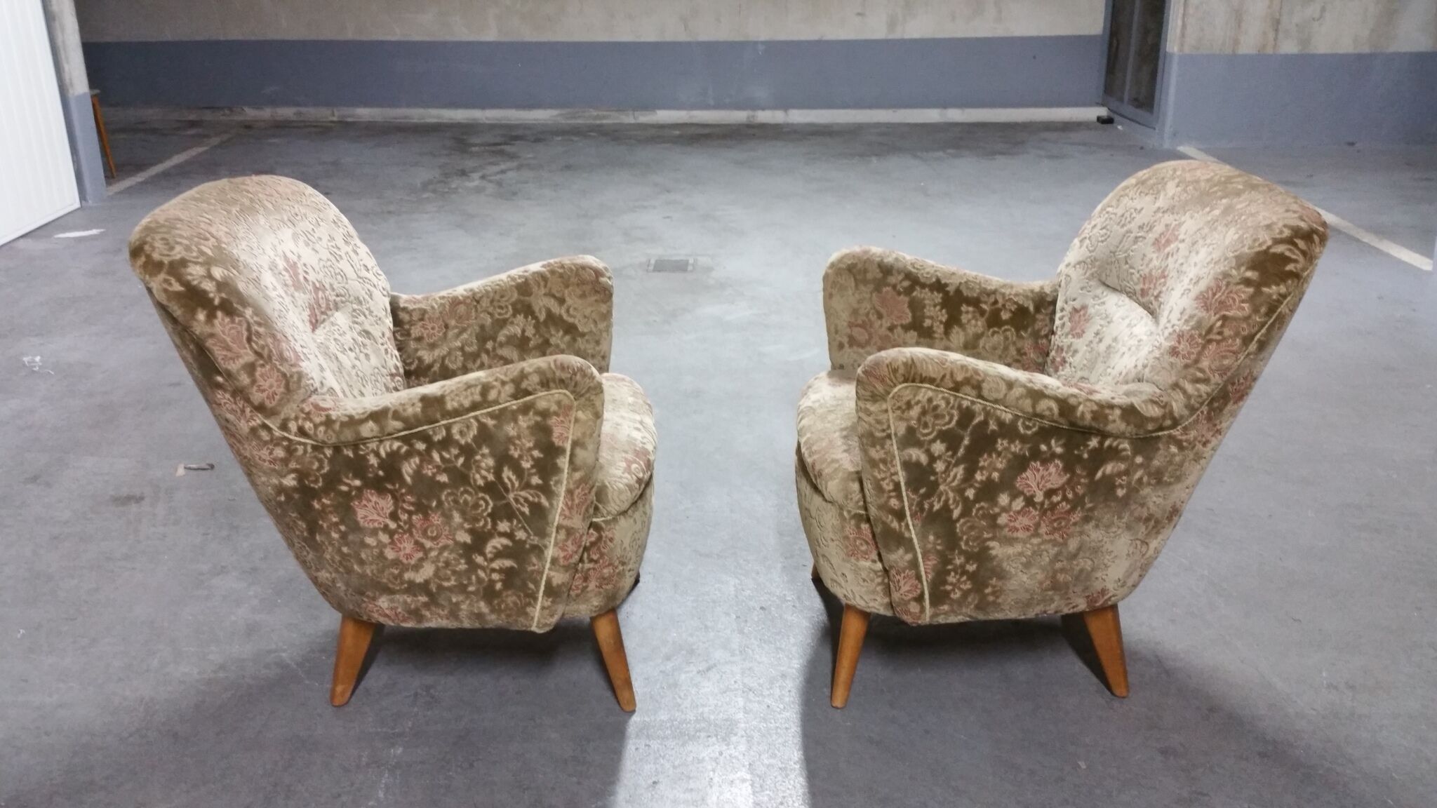 Pair of armchairs flower 50s