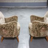 Pair of armchairs flower 50s