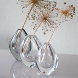 Crystal Lucid Drop Glass Vases by Sven Palmqvist for Orrefors, Sweden, 1950s, set of 3
