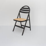 4 vintage wood folding chairs with cane seating