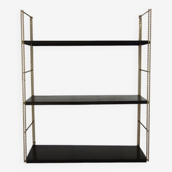 Modular wall shelf twisted brass and metal