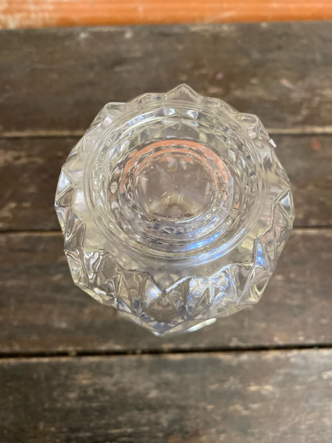 Ancient crystal d'arques vase model longchamp médicis moulded glass vintage