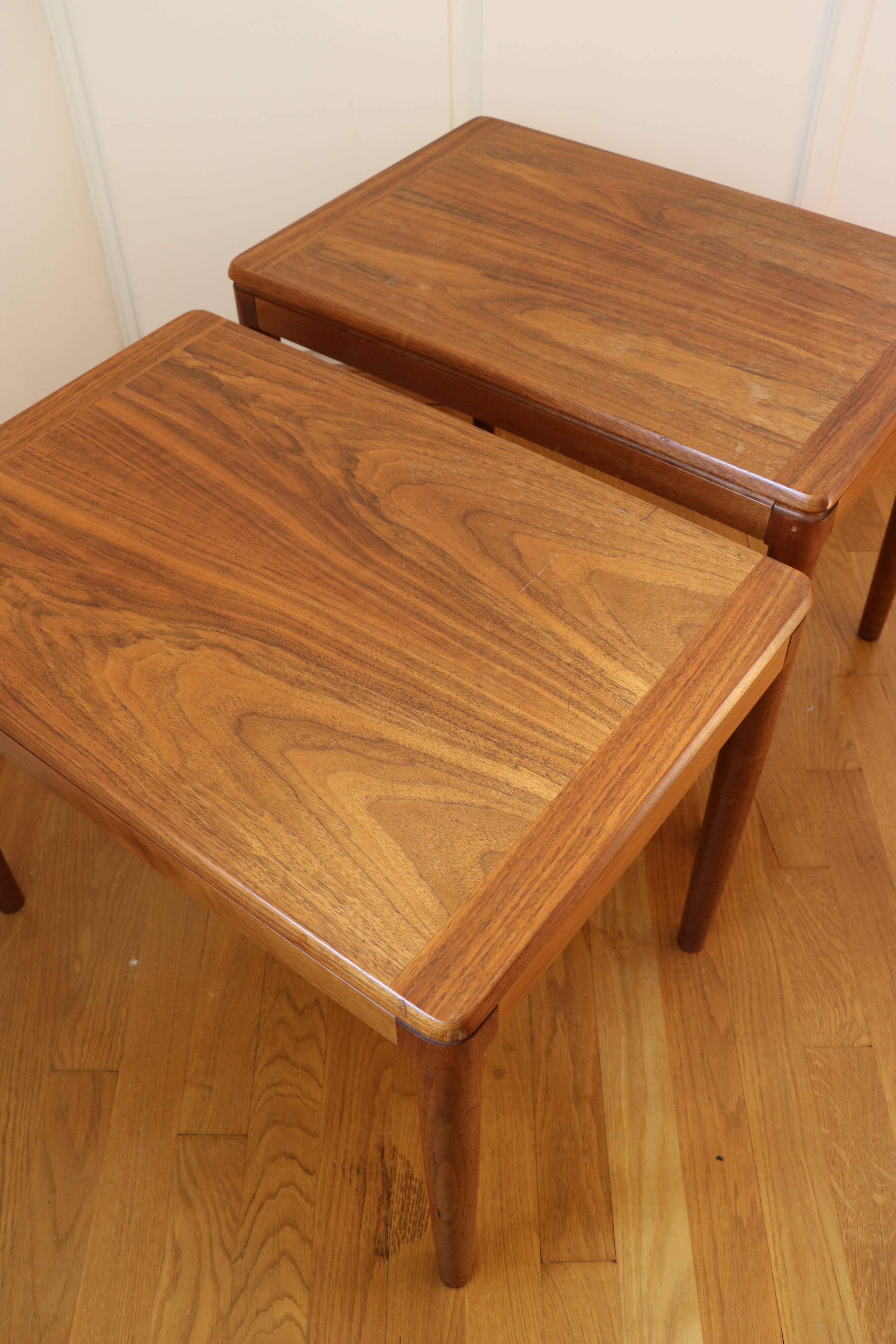 Scandinavian teak side tables by Hugo Troeds.