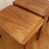 Pair of Scandinavian teak side coffee tables by Hugo Troeds
