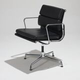 CHARLES EAMES "SOFT PAD EA 208" LEATHER ARMCHAIR, 1960s