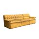 Yellow leather lounge sofa by Laauser, 1970s