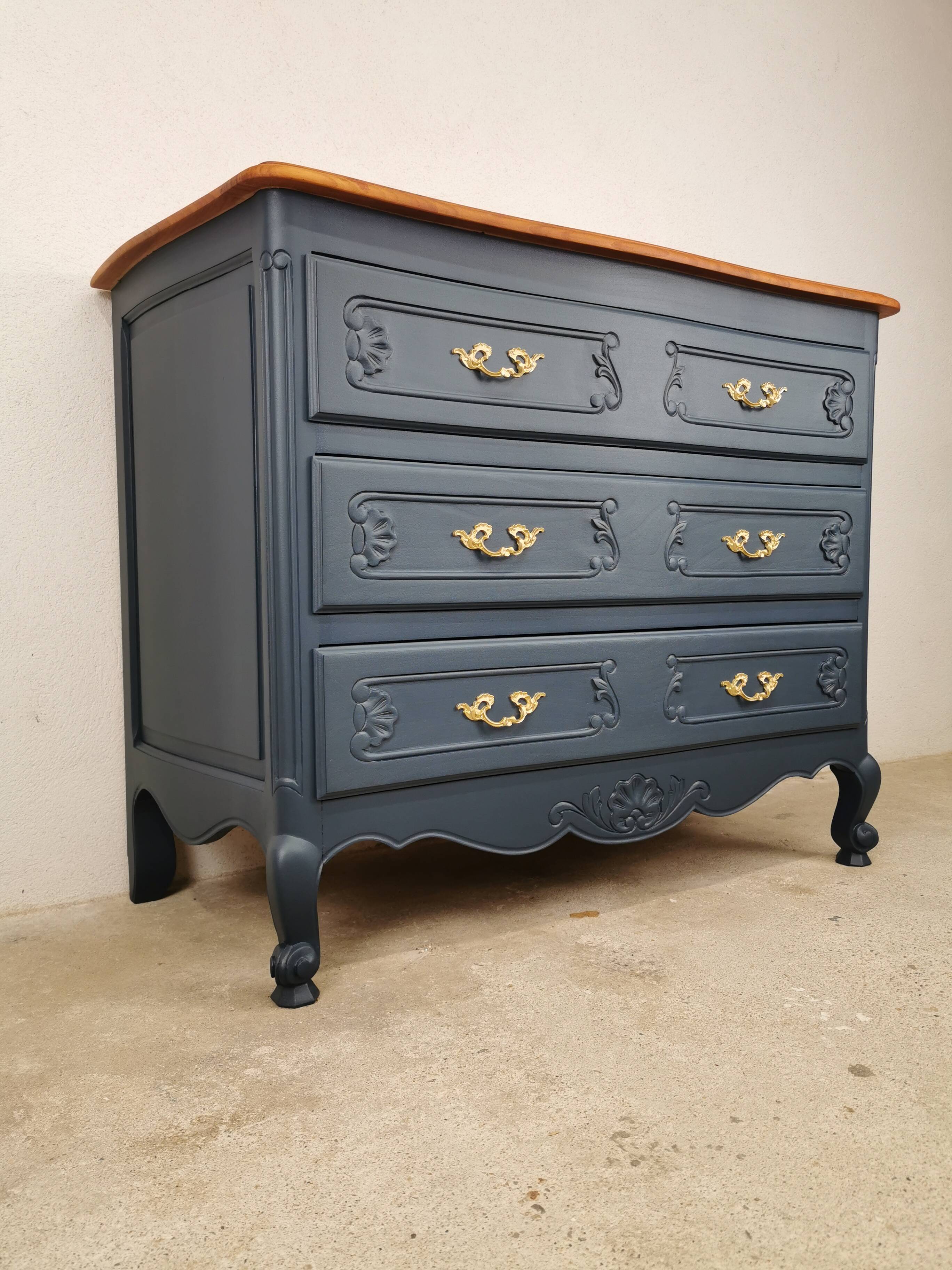 Renovated cherry wood chest of drawers