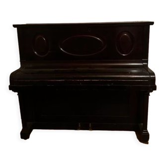 Black upright piano