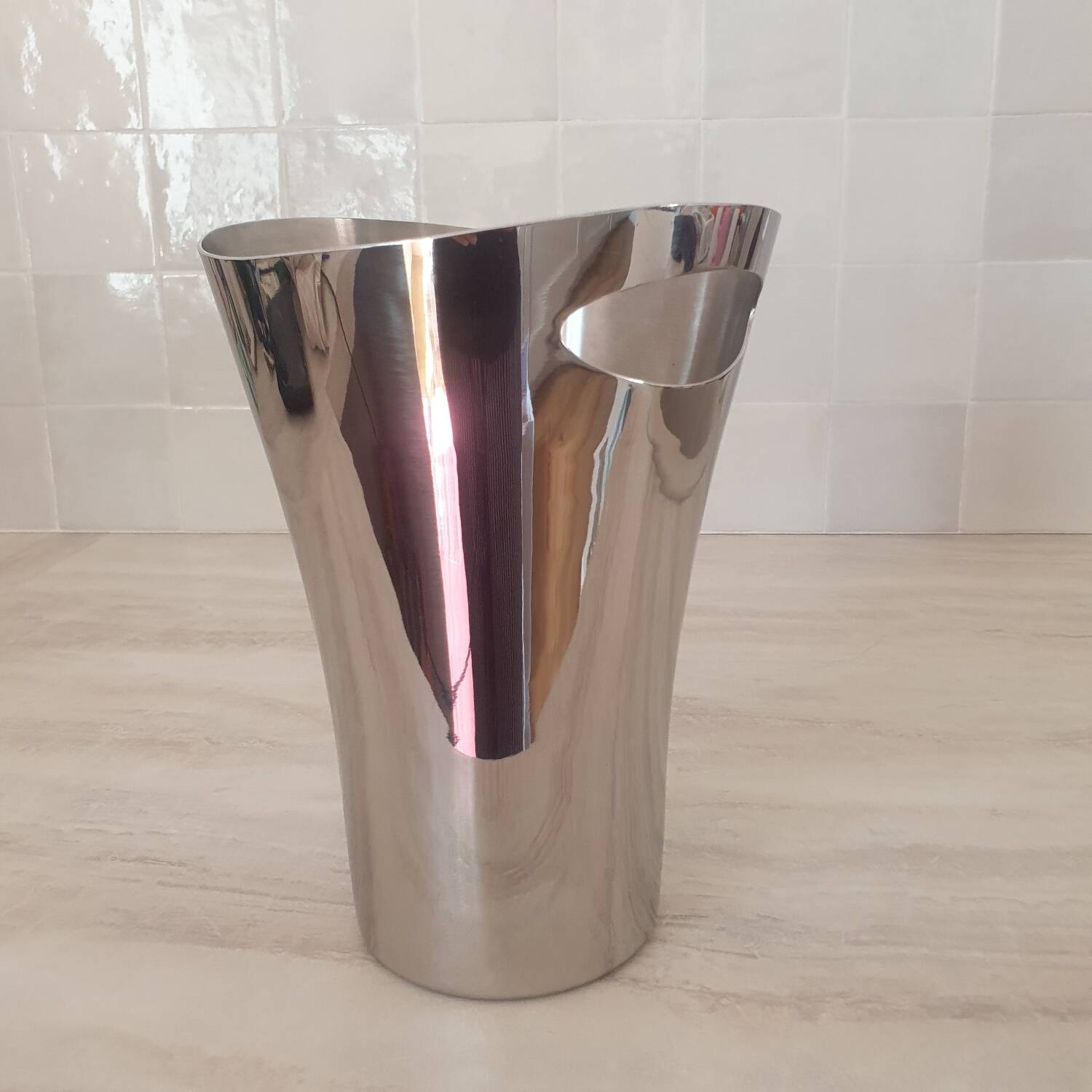 Stainless steel champagne bucket by Couzon, Atlante model