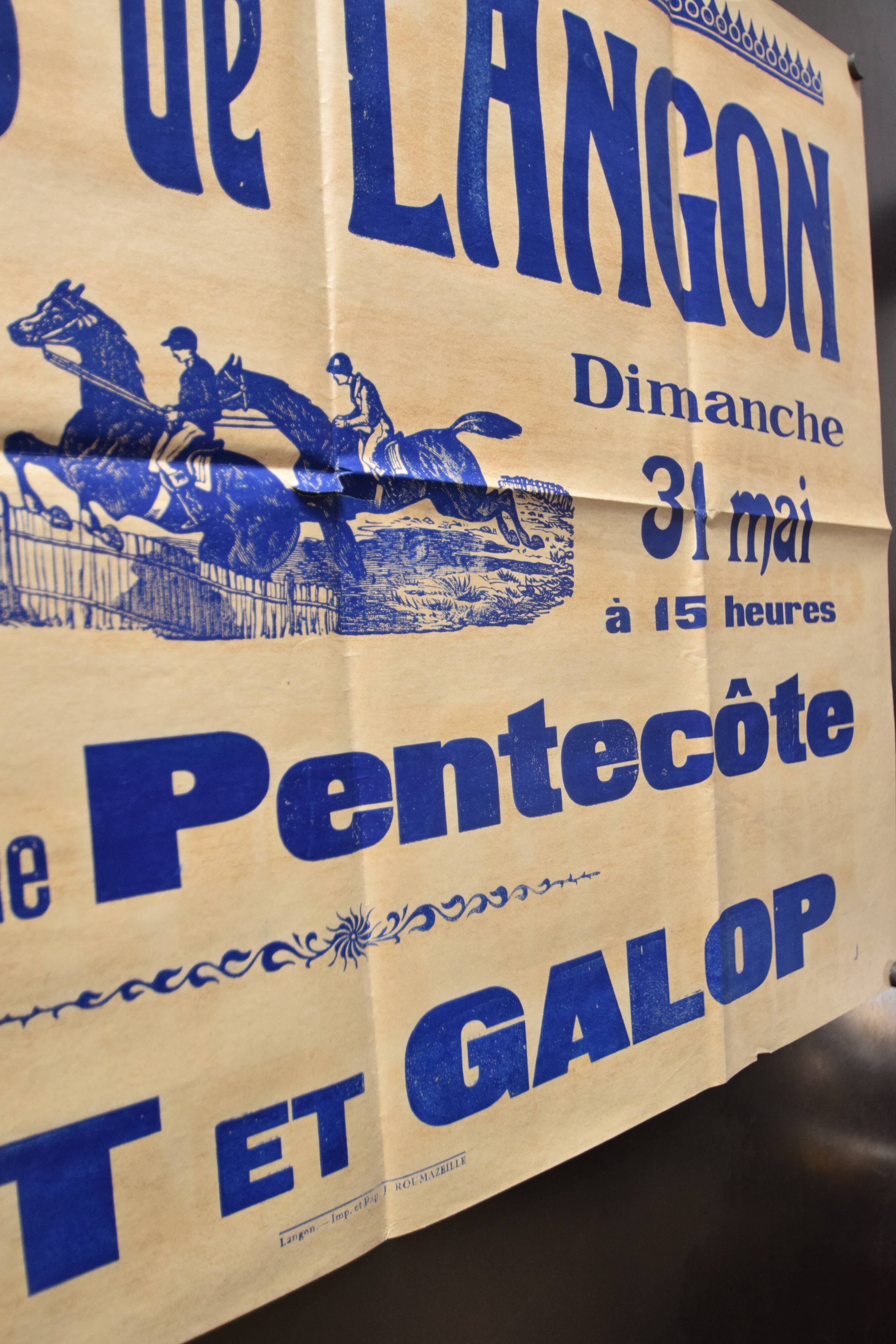 Poster "Langon Races" - 1930s