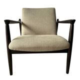 Pair of vintage GFM-64 pure linen armchairs by Edmund Homa, 1960s