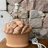 Terracotta “fruit basket” lamp base