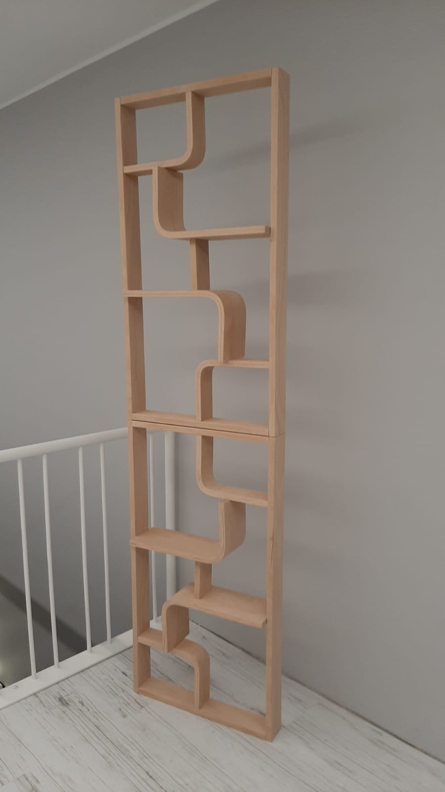 Curved plywood wall, bookcase, flowerbed, Volak by Holesov, 1960s Czechoslovakia