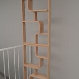 Curved plywood wall, bookcase, flowerbed, Volak by Holesov, 1960s Czechoslovakia