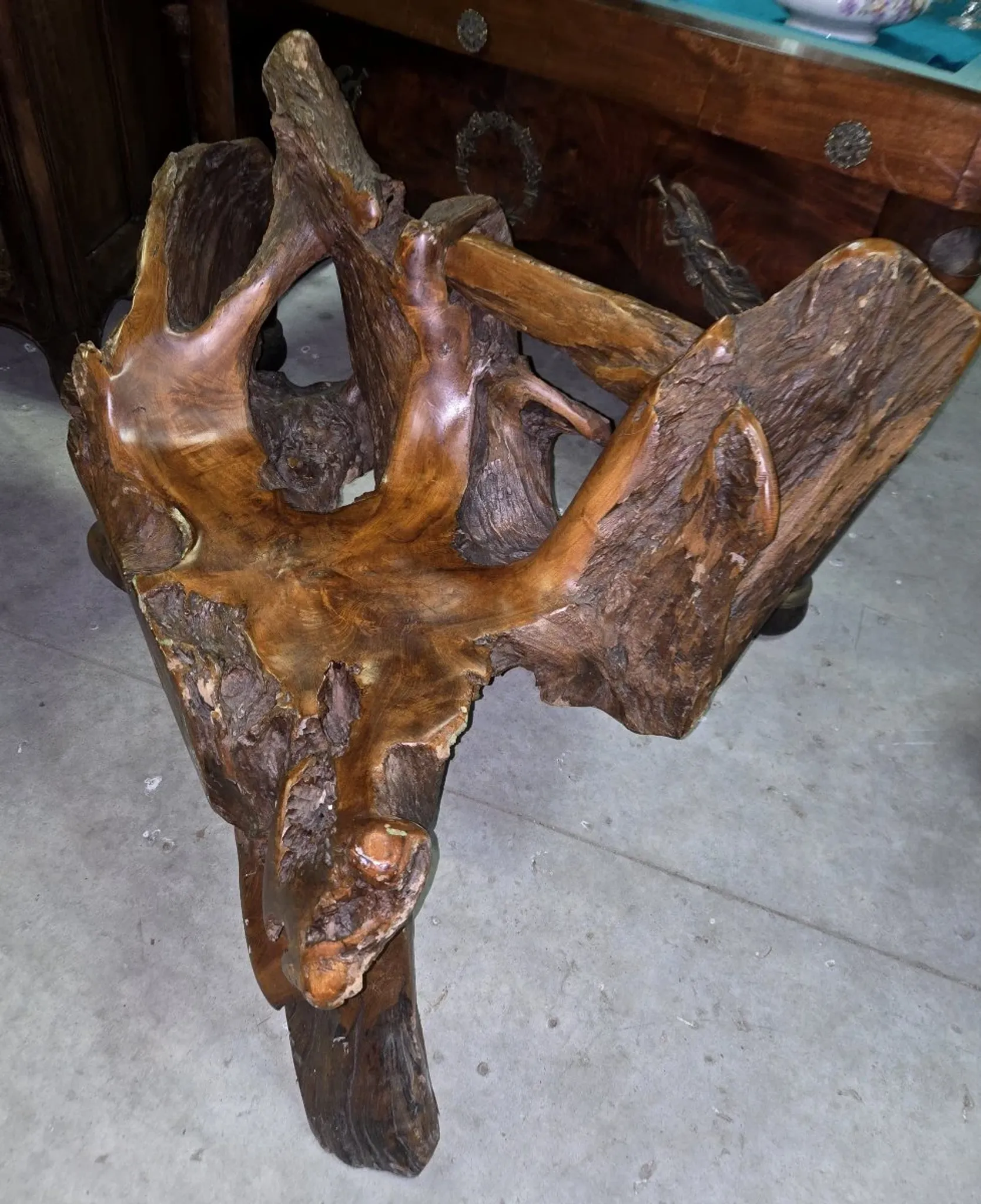 Rare armchair made from tree roots