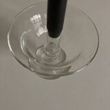 Pair of 19th century Medici glass candlesticks with button feet