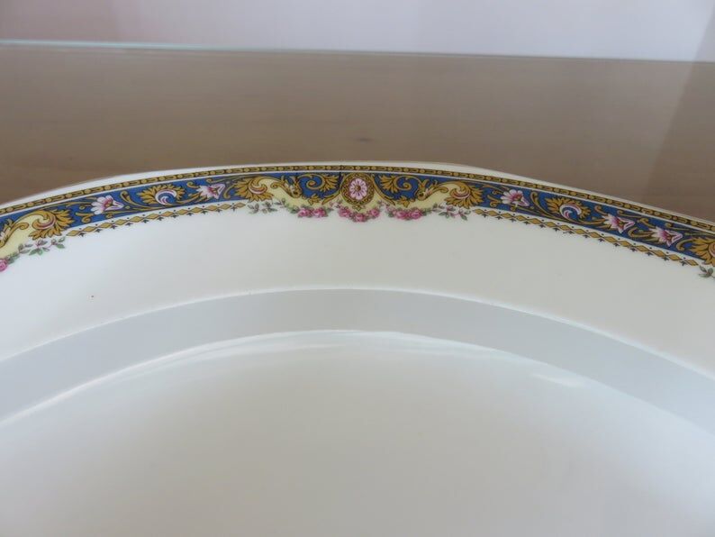 Dish " Jean Boyer " limoges porcelain, floral pattern, 20s