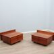 Pair of Stildomus walnut bedside tables with wheels 1970s