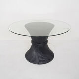 Bamboo and glass McGuire "Wheet" dining table, U.S.A, 1970's